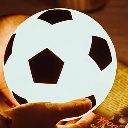 Kreativ Fotboll Silikon LED Nattlampa USB-laddnings Bordslampa | Veska Vit