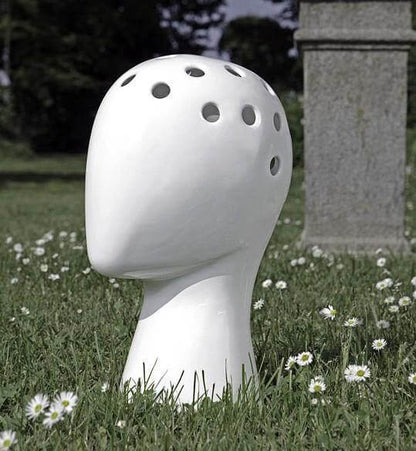 Kreativ Mänsklig Huvud Vit Svart Dekorativ Keramisk Vas | Veska