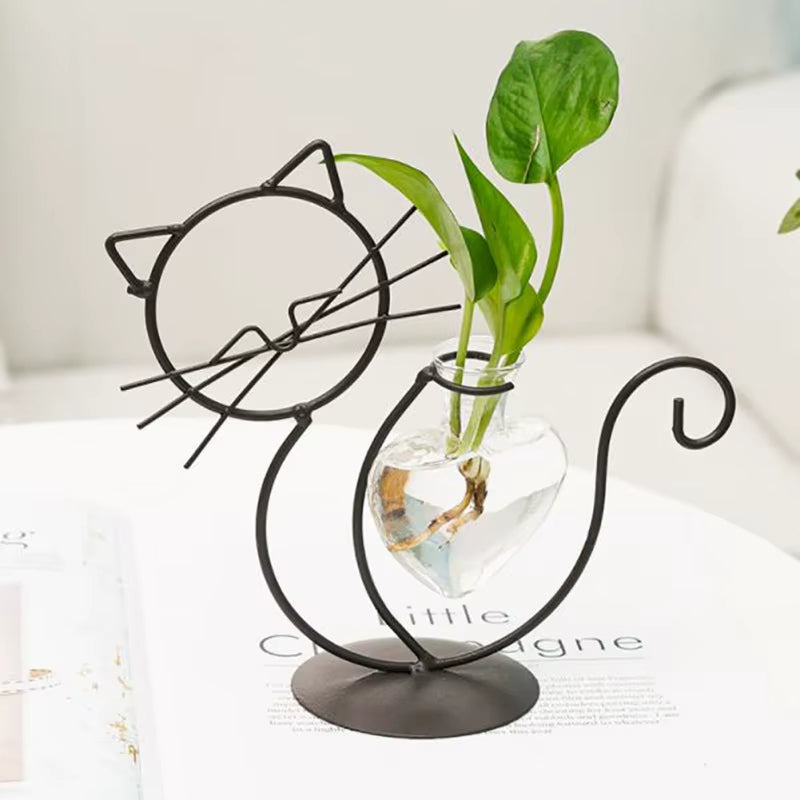 Kreativ miniatyrkattformad växtvas | Veska