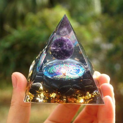 Kreativ Naturlig Kristall Universum Energi Pyramid | Veska 10