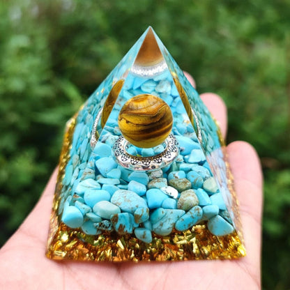 Kreativ Naturlig Kristall Universum Energi Pyramid | Veska 15
