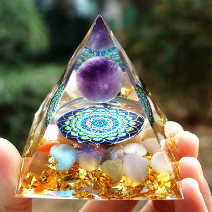 Kreativ Naturlig Kristall Universum Energi Pyramid | Veska 19
