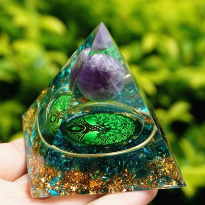 Kreativ Naturlig Kristall Universum Energi Pyramid | Veska 21