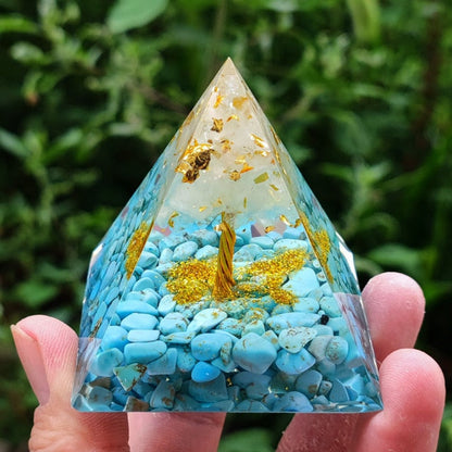 Kreativ Naturlig Kristall Universum Energi Pyramid | Veska 24