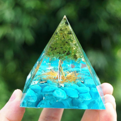 Kreativ Naturlig Kristall Universum Energi Pyramid | Veska 25