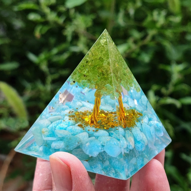Kreativ Naturlig Kristall Universum Energi Pyramid | Veska 26