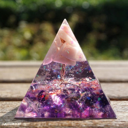 Kreativ Naturlig Kristall Universum Energi Pyramid | Veska 32