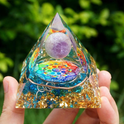 Kreativ Naturlig Kristall Universum Energi Pyramid | Veska 4