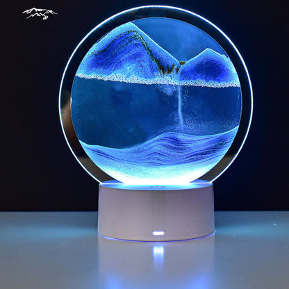 Kreativ Rund Timglas Quicksand 3D LED Nattlampa Bordslampa | Veska