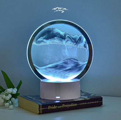 Kreativ Rund Timglas Quicksand 3D LED Nattlampa Bordslampa | Veska