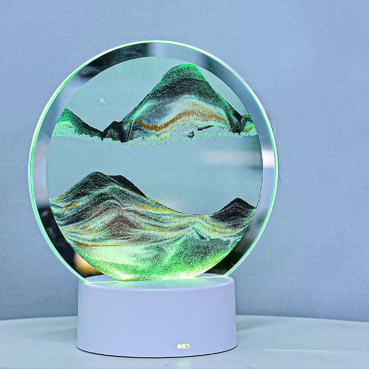 Kreativ Rund Timglas Quicksand 3D LED Nattlampa Bordslampa | Veska