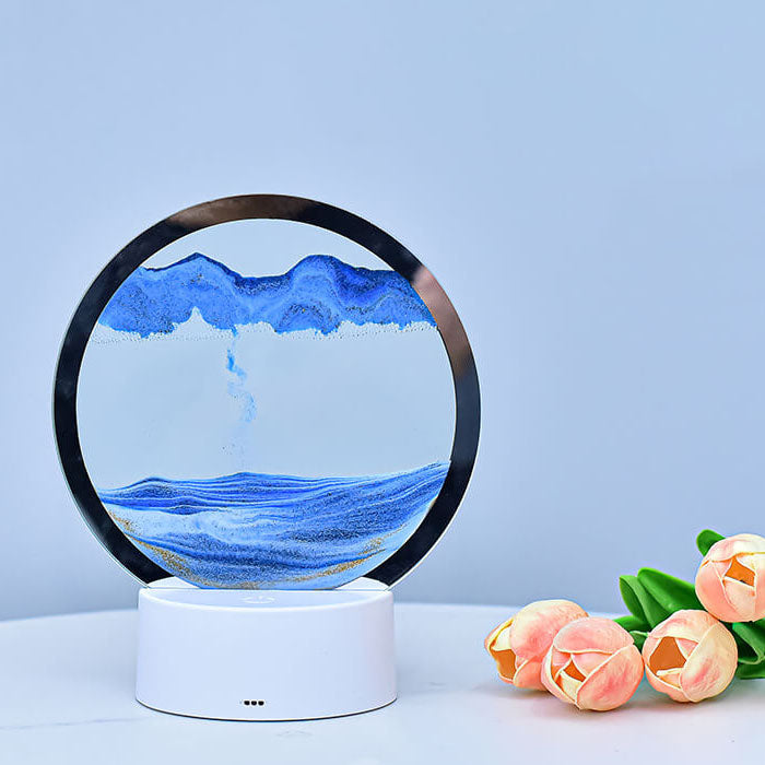 Kreativ Rund Timglas Quicksand 3D LED Nattlampa Bordslampa | Veska