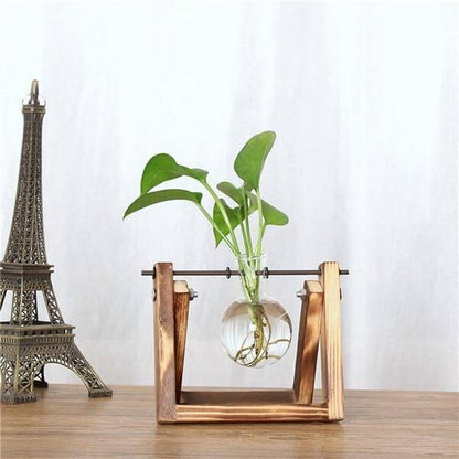 Kreativ Transparent Trä Vasa Dekoration | Veska 16x14 CM
