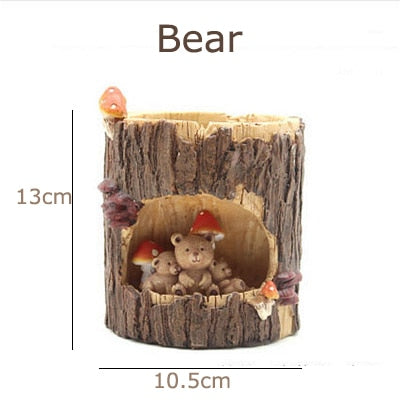Kreativa djur livs hartsblommor krukor | Veska Bear L