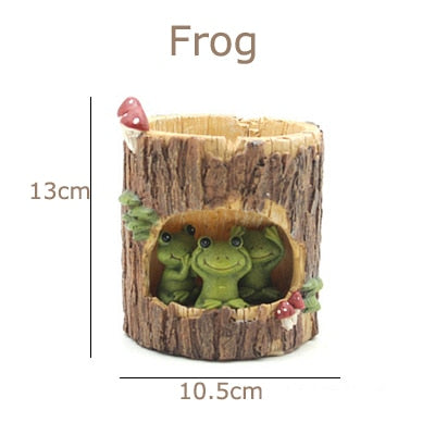 Kreativa djur livs hartsblommor krukor | Veska Frog L