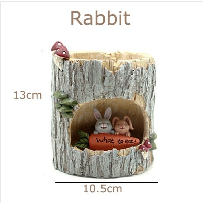 Kreativa djur livs hartsblommor krukor | Veska Rabbit L