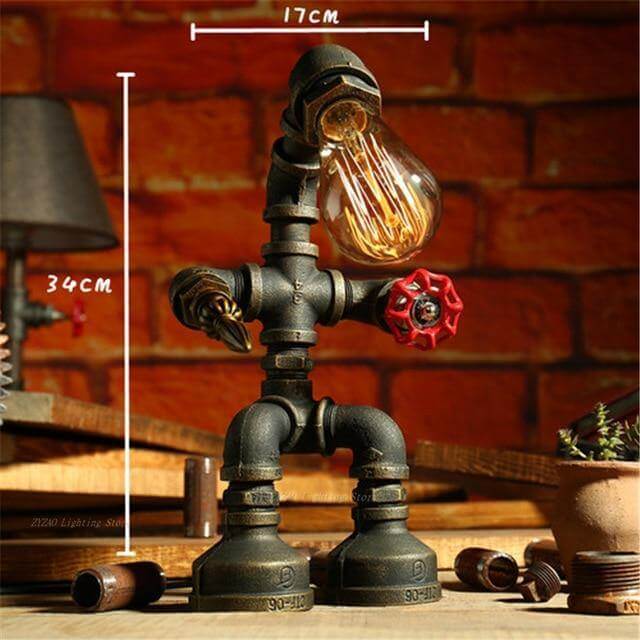 Kreativa Järn Vintage Robotlampor | Veska D
