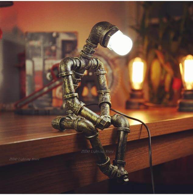 Kreativa Järn Vintage Robotlampor | Veska F