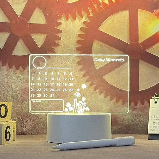 Kreativt Anteckningsbräda LED Skrivbordslampa | Veska Kalender Tavla-1 Penna