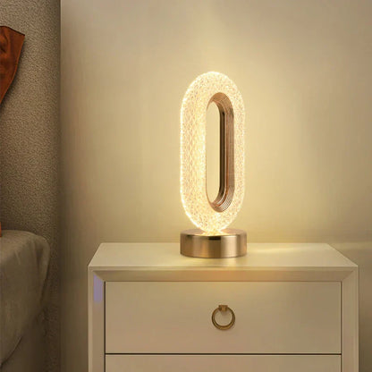 Kristall LED Bordslampa: Dimsbar, USB-laddning, Berörings- & Fjärrkontroll | Veska