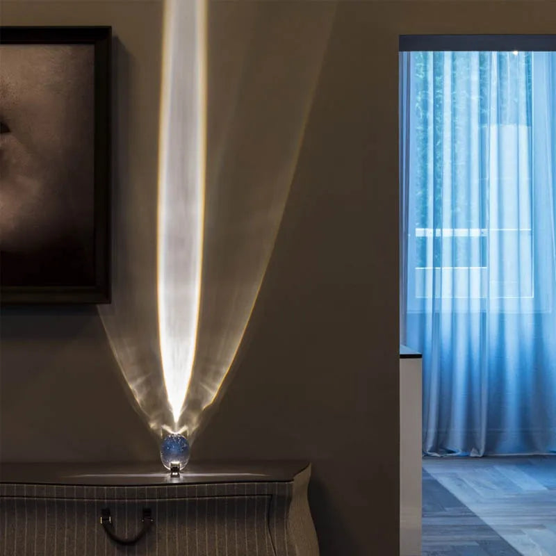 Kristall LED Bordslampa "Himlens Öga" – Italiensk Designer Nattduksbord Projektorlampa för Vardagsrum och Sovrum Dekoration | Veska