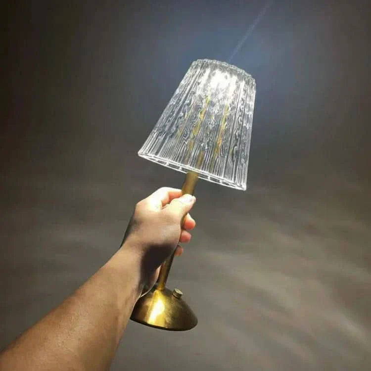 Kristallåteruppladdningsbar LED-bordslampa utan sladd | Veska