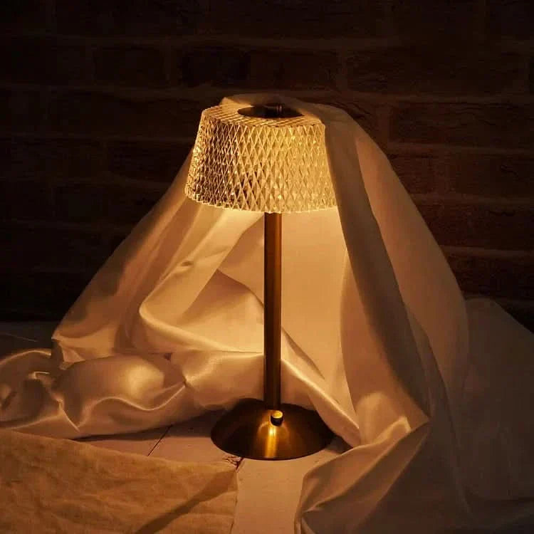 Kristallåteruppladdningsbar LED-bordslampa utan sladd | Veska