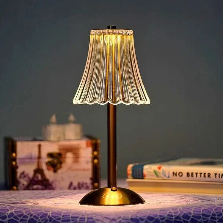 Kristallåteruppladdningsbar LED-bordslampa utan sladd | Veska C