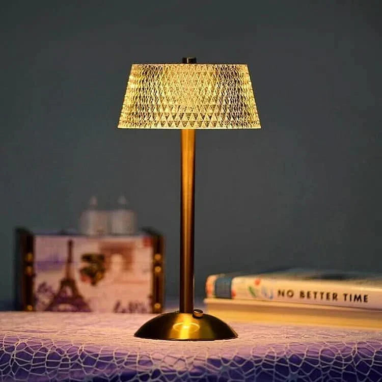 Kristallåteruppladdningsbar LED-bordslampa utan sladd | Veska D
