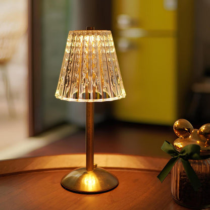 Kristallbordslampa med varmt ljus och inbyggt batteri | Veska Antik