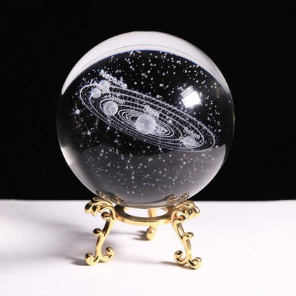 Kristallglob Solsystem Planet Lampa | Veska guld bas