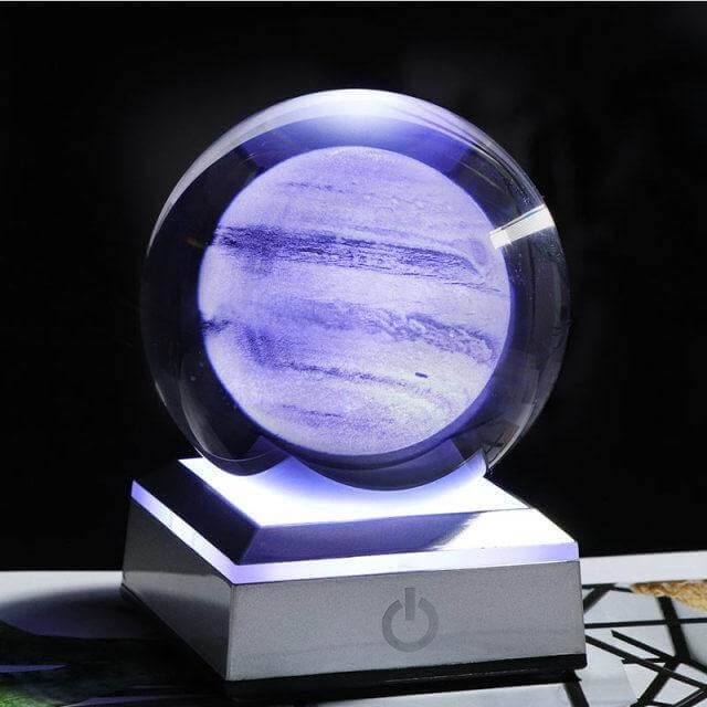 Kristallglob Solsystem Planet Lampa | Veska JupiterwithSliverLED