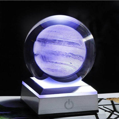 Kristallglob Solsystem Planet Lampa | Veska JupiterwithSliverLED