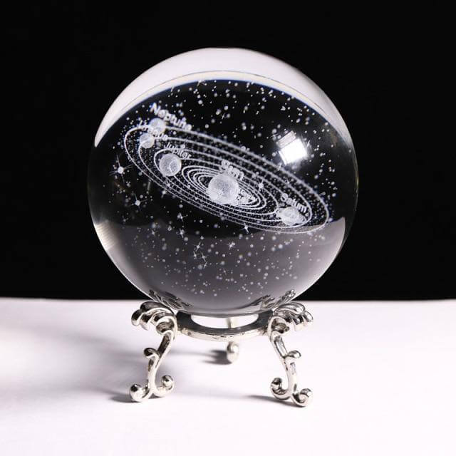 Kristallglob Solsystem Planet Lampa | Veska siver bas
