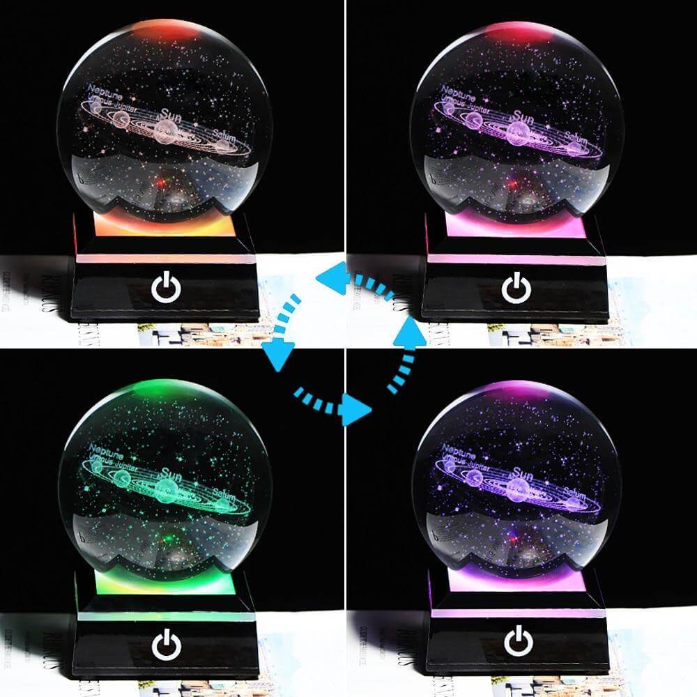 Kristallglob Solsystem Planet Lampa | Veska