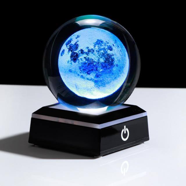 Kristallglob Solsystem Planet Lampa | Veska Mon med svart