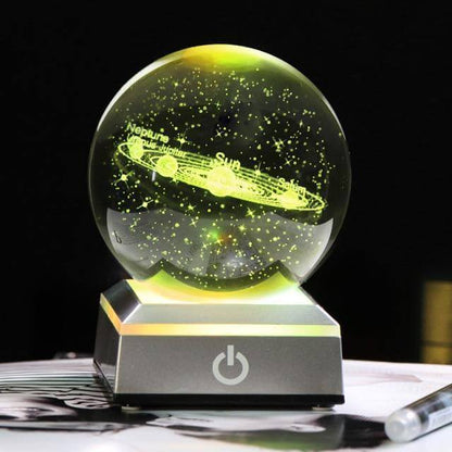 Kristallglob Solsystem Planet Lampa | Veska silver LED-bas