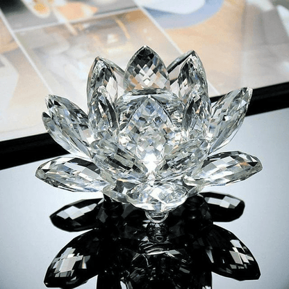 Kvarts Kristall Lotus Blomma | Veska Transparent