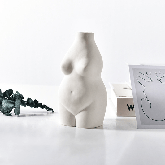 Kvinna Nude Blomkruka | Veska Vit