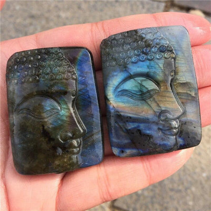 Labradorit Buddha Skulpterad Helande Kristall | Veska