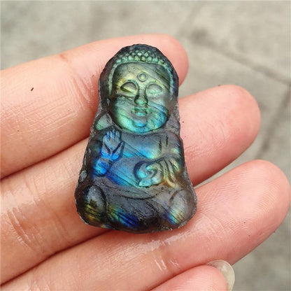 Labradorit Buddha-snidade | Veska