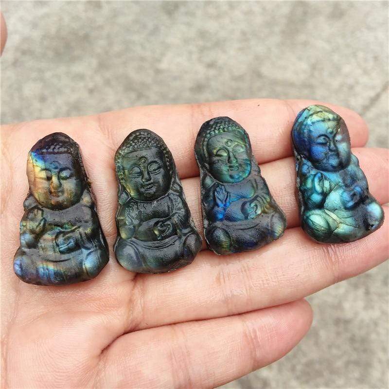 Labradorit Buddha-snidade | Veska