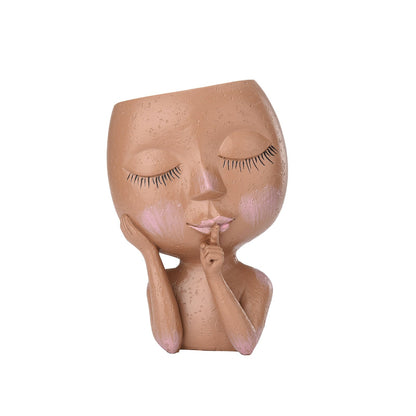 Lady Zen Ansikt Planter | Veska Tan