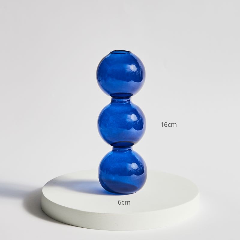 Lagrat Glob Glas Vase | Veska 3tier - Blå