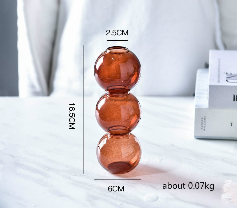 Lagrat Glob Glas Vase | Veska 3tier - Brun