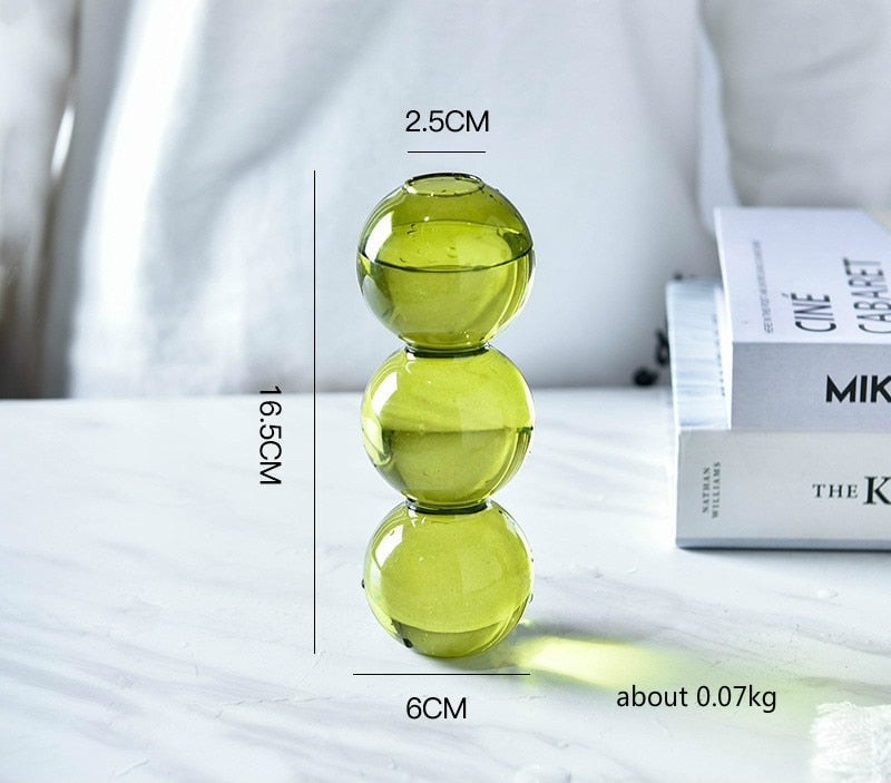 Lagrat Glob Glas Vase | Veska 3tier - Limegrön