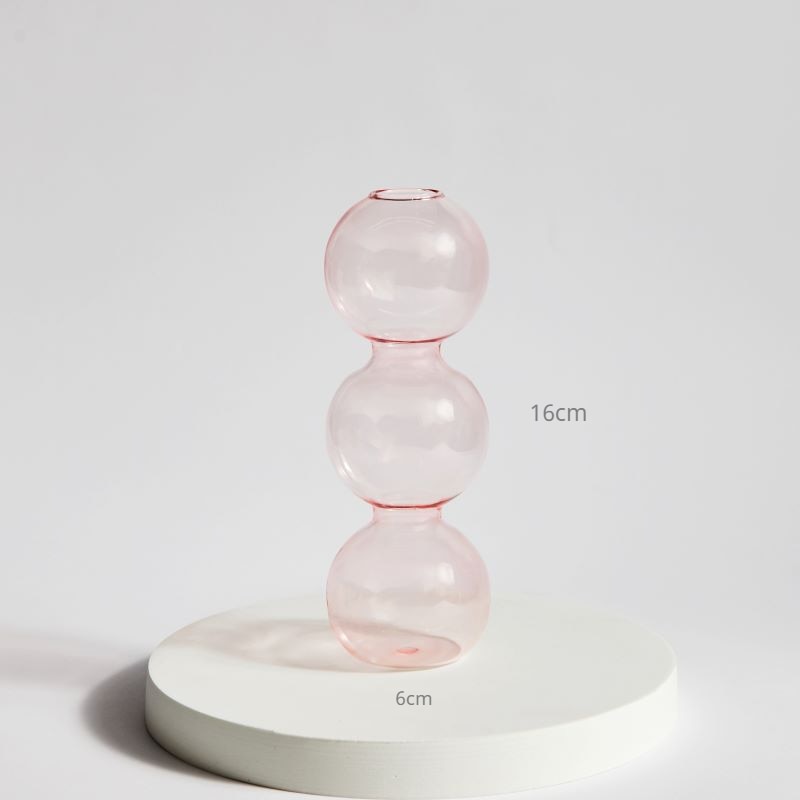 Lagrat Glob Glas Vase | Veska 3tier - Rosa