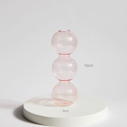 Lagrat Glob Glas Vase | Veska 3tier - Rosa