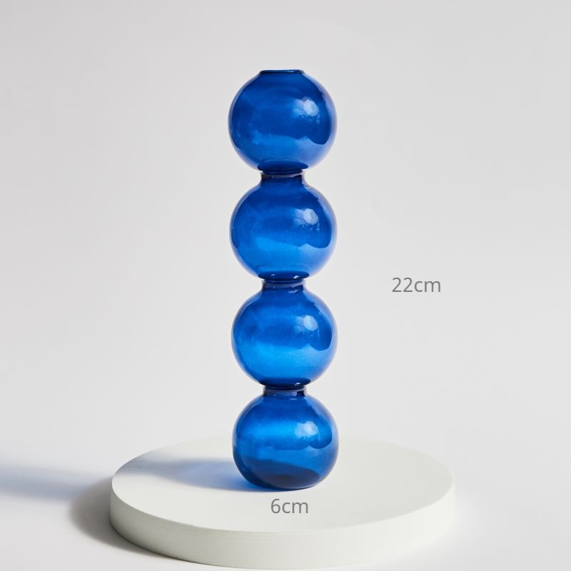 Lagrat Glob Glas Vase | Veska 4tier - Blå