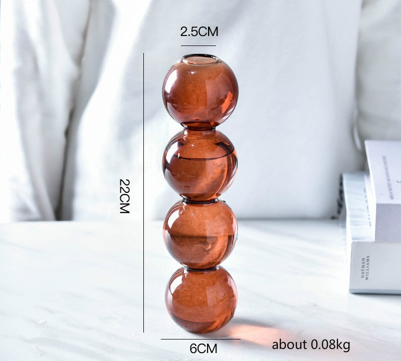 Lagrat Glob Glas Vase | Veska 4tier - Brun